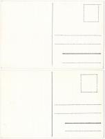 2 db fotó képeslap: MÁV (Magyar Királyi Államvasutak) 424,305 és 375,670 pályaszámú mozdonya / 2 pho...