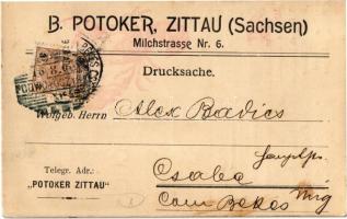 1900 Edelkrebse. B. Potoker, Zittau (Sachsen) / German crayfish seller's advertisement card (EK...