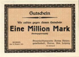 Német Birodalom/Weimari Köztársaság/Borna/Braunkohlenwerke Borna Aktiengesellschaft 1923.8.15. 1000.000M T:I-