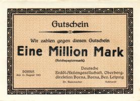 Német Birodalom/Weimari Köztársaság/Borna/Braunkohlenwerke Borna Aktiengesellschaft 1923.8.15. 1000.000M T:I-