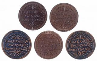 ifj. Szlávics László (1959-) 5db-os Cu emlékérem tétel, mindegyik hátlapján "Emlékül a Magyar H...
