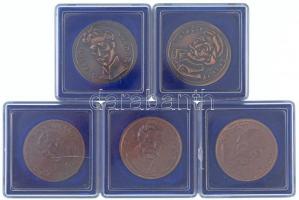 ifj. Szlávics László (1959-) 5db-os Cu emlékérem tétel, mindegyik hátlapján "Emlékül a Magyar H...