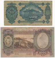 1930. 20P "C 152 060363" + 1943. 1000P "F 091 054608" T:III