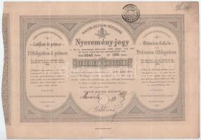 Budapest 1882. "Magyar szent korona országainak vörös-kereszt egylete" kisorsolási kötvény...