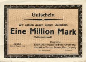 Német Birodalom/Weimari Köztársaság/Borna/Braunkohlenwerke Borna Aktiengesellschaft 1923.8.15. 1000.000M T:II