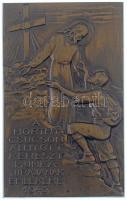 1943. A Horthy csúcson állított kereszt munkatúrájának emlékére egyoldalsa bronz plakett, hátoldalon BERÁN N BPEST gyártói jelzéssel (44x71mm) T:1-