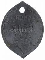 Budapest 1915. Hadifém ebvédjegy 3062 sorszámmal T:2
