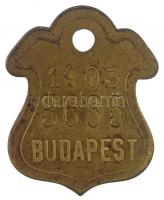 Budapest 1905. Sárgaréz ebvédjegy 3685 sorszámmal T:2