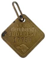 Budapest 1933. Sárgaréz ebvédjegy 17756 sorszámmal T:2