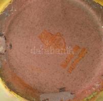 Zsolnay labrador mázas hamutál, restaurált, jelzett, 1920 körül. m: 10 cm, d: 11 cm