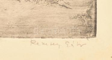 Remsey Gábor (1925-1999): Öreg Gödöllő. Rézkarc, papír, jelzett, lapszéli apró foltokkal, 24,5×29 cm