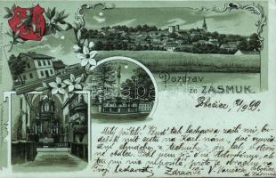 1899 Zasmuk with railway-station Litho