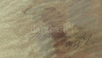 Hoffmann Antal (1895 - ): Női akt, 1933. Pasztell, papír. Jelzett. Üvegezett fa keretben, 40,5x39 cm