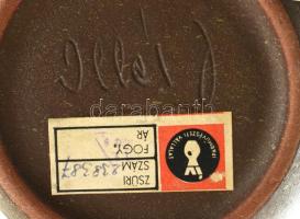 Mázas kerámia váza absztrakt mintával, jelzett (Illés J.), hibátlan. m: 26 cm