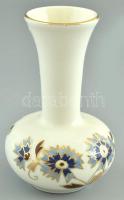 Zsolnay porcelán búzavirág mintás vázácska. Kézzel festett, jelzett, hibátlan. 11 cm