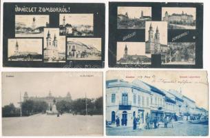 Zombor, Sombor; - 4 db régi képeslap / 4 pre-1945 postcards