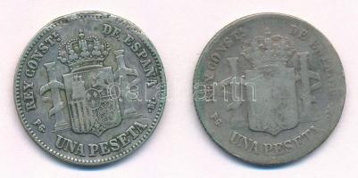 Spanyolország 1891PG-M 1P Ag "XIII. Alfonz" (2x)T:3 patina, ph.
Spain 1891PG-M 1 Peseta A...