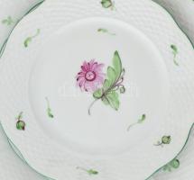 Herendi porcelán virágmintás étkészlet, kézzel festett, hibátlan, jelzett (Tertia), Kopott, Csorba!!...