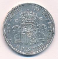 Spanyolország 1894PG-V 5P Ag "XIII. Alfonz" T:2-
Spain 1894PG-V 5 Pesetas Ag "Alfons...