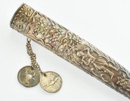 Ezüst (Ag): Dísztőr, jelzett, nettó: 10 g, h: 20 cm