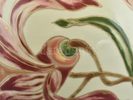 Zsolnay virág mintás váza. Kézzel festett, jelzett, (Varga Anna) hibátlan m: 30 cm