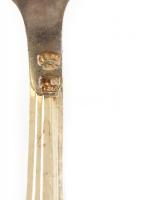 2 x 12 db jelzett alpakka süteményes villa és kanál készlet dobozzal