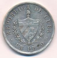 Kuba 1934. 1P Ag T:2- ph. Cuba 1934. 1 Peso Ag C:VF edge error Krause KM#15.2