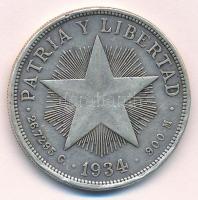 Kuba 1934. 1P Ag T:2- ph.
Cuba 1934. 1 Peso Ag C:VF edge error
Krause KM#15.2