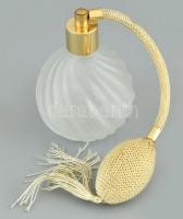 Savmaratott parfümös üveg, kis kopásnyomokkal, m: 9,5 cm