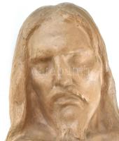 Orbán József (1901-1974) Krisztus fej. Mázas cserép. Jelzett 21 cm