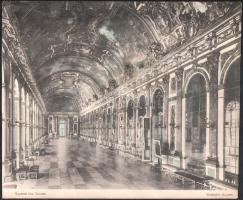 cca 1900-40 össz. 20 db heliogravűr a Versailles kástélyról (enteriőrök, kerti látképek, stb.), kiss...