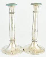 Ezüst (Ag): Gyertyatartó pár, jelzett, antik bécsi fémjel 1850 körül. nettó: 384 g, m: 25,5 cm