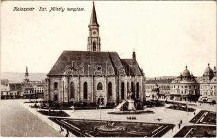 1917 Kolozsvár, Cluj; Szt. Mihály templom, Haraszthy Jenő üzlete / church, shop