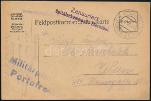 1917 Field postcard "Spitälerkommando Sternthal", 1917 Tábori posta levelezőlap "Spitälerkommando Sternthal"