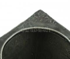 Raku váza, kerámia, kopott, jelzett, m: 19 cm