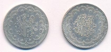 Oszmán Birodalom 1884. 5k Ag "II. Abdulhamid" + 1906. 5k Ag "II. Abudlhamid" T:1...