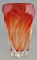 Muránói hutaüveg váza, kis kopásnyomokkal, m: 24,5 cm