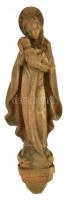 Mária a kis Jézussal, faragott fa fali szobor, m: 63 cm