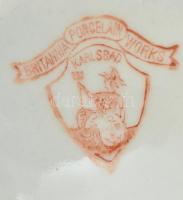 Britannia Porcelain Works Karlsbad porcelán kancsó, kopott, jelzett, m: 16 cm