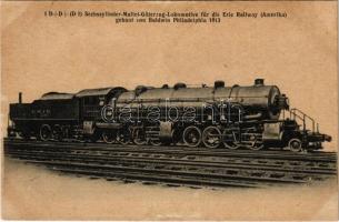 1923 1D+D+(D1) Sechszylinder-Mallet-Güterzug-Lokomotive für die Erie Railway (Amerika) gebaut von Baldwin Philadelphia 1913 / American Railways locomotive (vágott / cut)