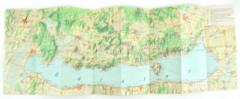 cca 1970 Magyarország kemping térképe. 95x33 cm