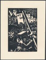 Frans Masereel (1889-1972): Hordár. Fametszet, papír, jelzett a fametszeten, 16x11 cm