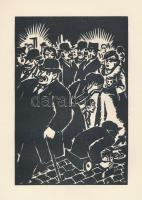 Frans Masereel (1889-1972): Fent és lent. Fametszet, papír, jelzett a fametszeten, 16x11 cm