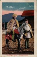 1922 Rumänische Hirten / Ciobani / Román juhászok Erdélyben / Romanian folklore, shepherds in Transylvania. Kunstanstalt Jos. Drotleff (Hermannstadt) No. 609. (EK)