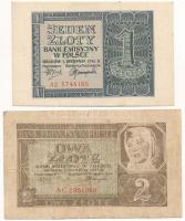 Lengyelország / Német megszállás 1941. 1Zl + 2ZL T:I,III  Poland / German occupation 1941. 1 Zlotych + 2 Zlotych C:UNC,F