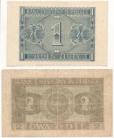 Lengyelország / Német megszállás 1941. 1Zl + 2ZL T:I,III 
Poland / German occupation 1941. 1 Zlotyc...