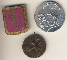 1924. "B.P.L.E.-Vadászcéltábla" Br díjérem + 1957. "Vívó VB-Párizs" zománcozott kitűző + 1979. "Tul Tampere-Ritmikus sportgimnasztika" ffém emlékérem T:2,3