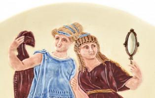 Steidl Znaim dísztál, apró kopoással, jelzett, d: 35 cm