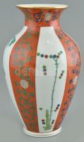 Herendi Gödöllő (SR - Siang Rouge) mintás váza. Kézzel festett, jelzett, hibátlan m: 24 cm