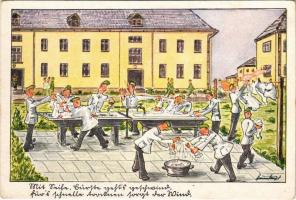WWII German military art postcard, humour. Postkartenverlag K. Hecht Nr. 112. artist signed (EK)